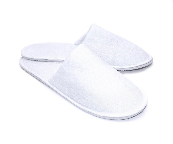 Slipper Kalif, geschlossen 29,5 cm weiß feste 5 mm Sohle